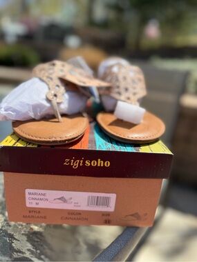 Zigi Soho Women’s ' Sandals 11  in Cinnamon Brown with Laser-Cut Upper new/box